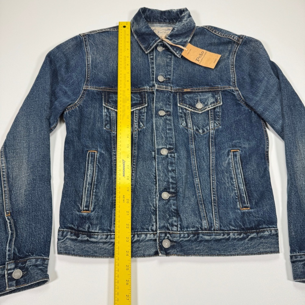 Polo Ralph Lauren Denim Core Jacket Mens Small Blue Button Front Trucker - Picture 13 of 16